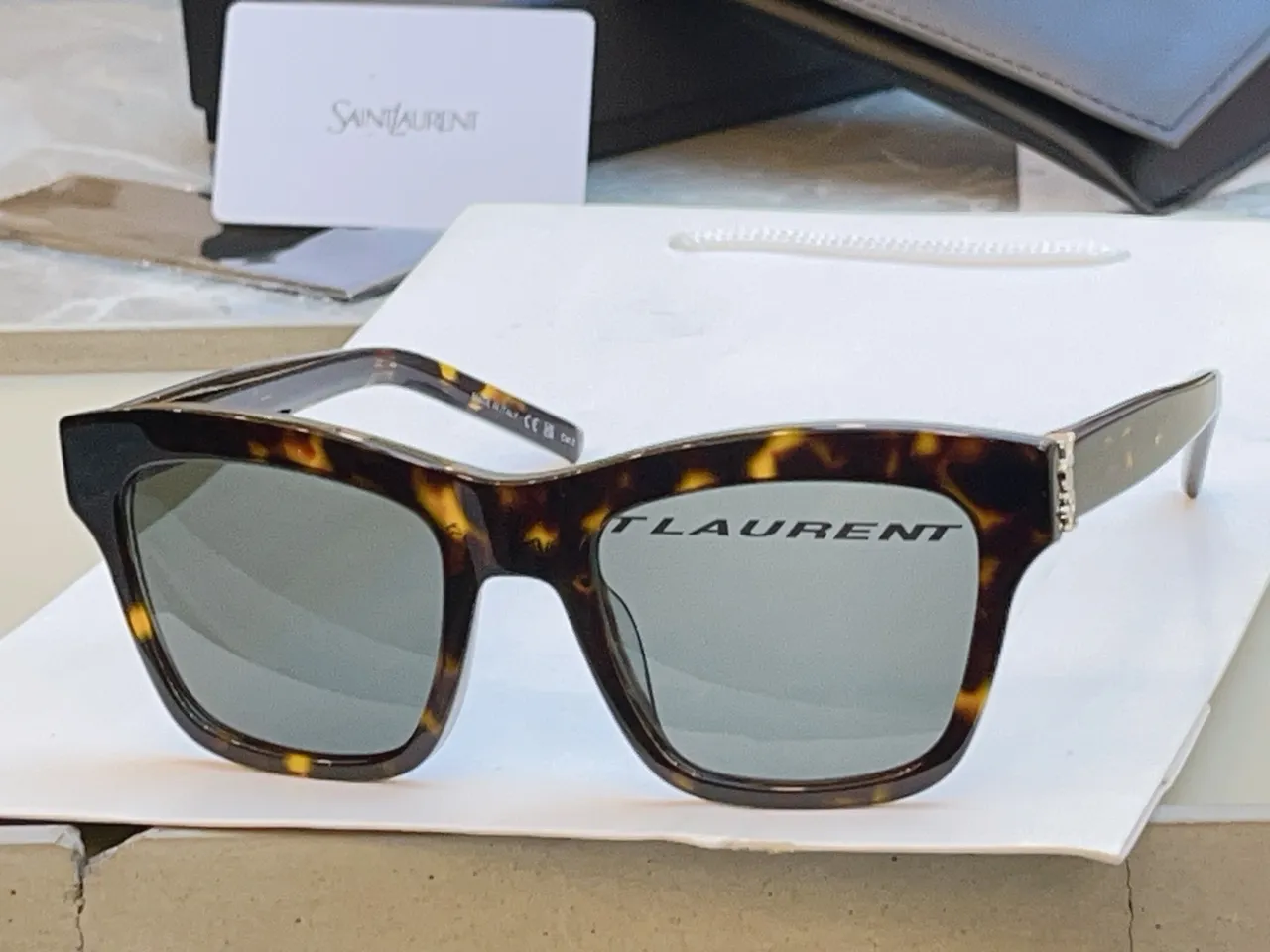 Saint Laurent Loulou Oversized Rectangular Black Acetate Sunglasses 3