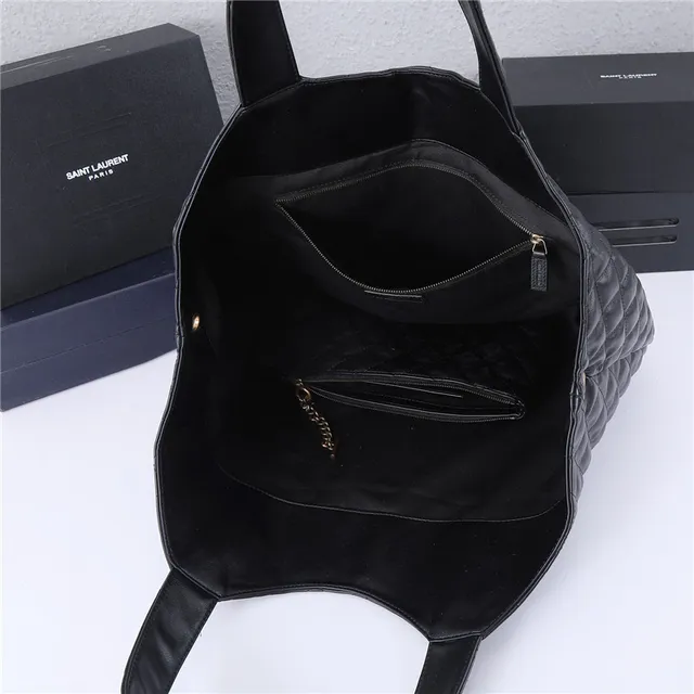 Saint Laurent Loulou Quilted Black Leather Tote Bag 11