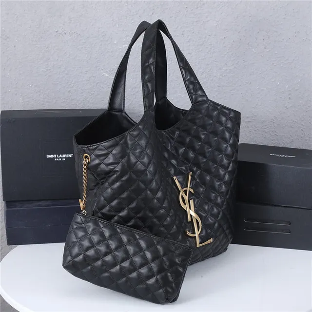 Saint Laurent Loulou Quilted Black Leather Tote Bag 17