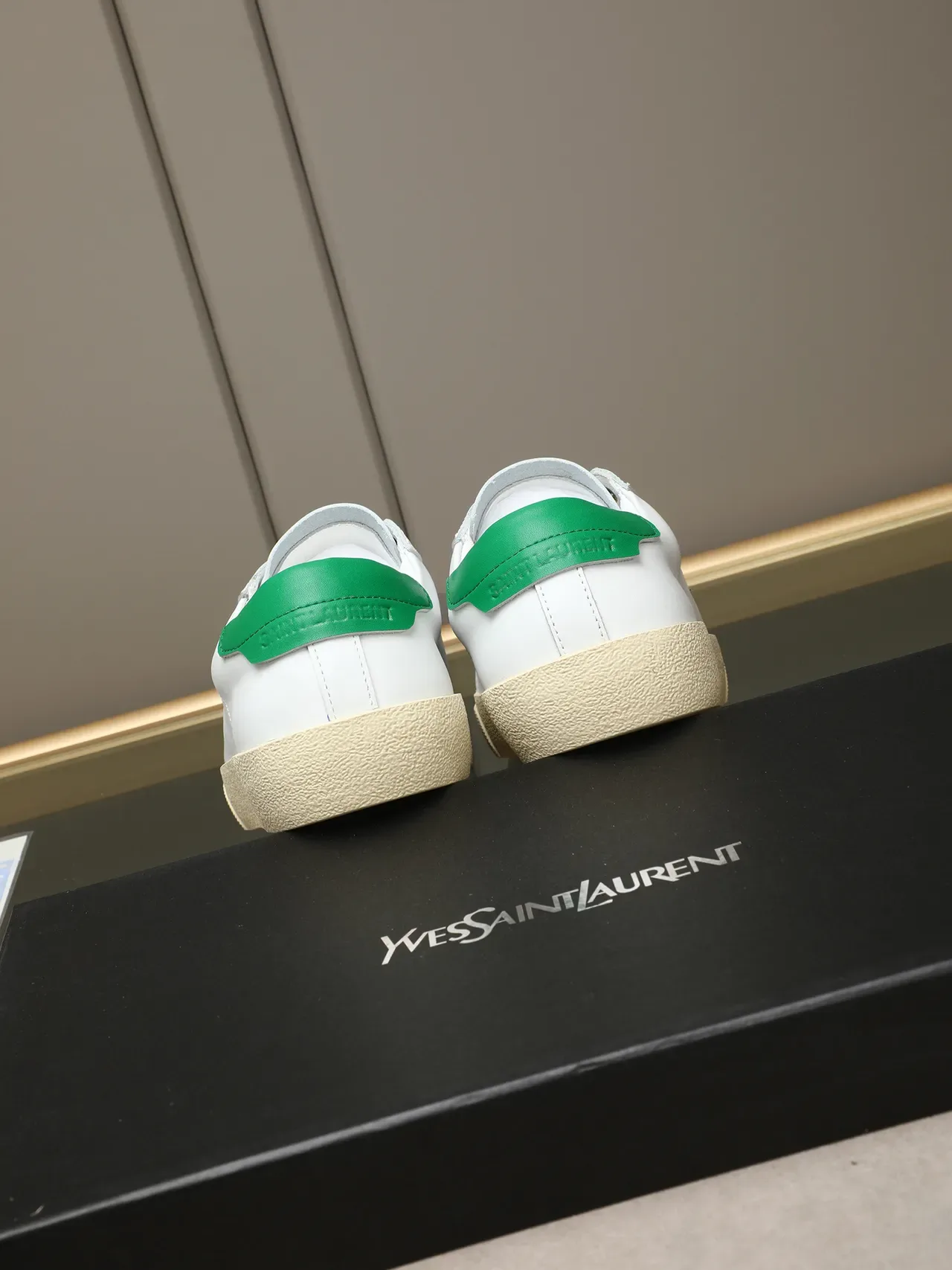 Saint Laurent Loulou White and Green Embroidered Lifestyle Sneakers 3