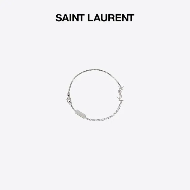 Saint Laurent OPYUM سوار سلسلة معدنية فضية 5