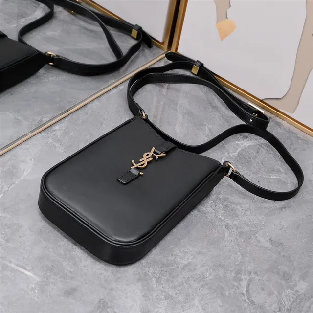 Saint Laurent 白金 结构皮革 YSL 米诺格勒姆 单肩包 8
