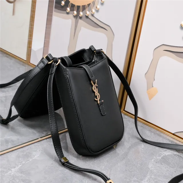 Saint Laurent 白金 结构皮革 YSL 米诺格勒姆 单肩包 9