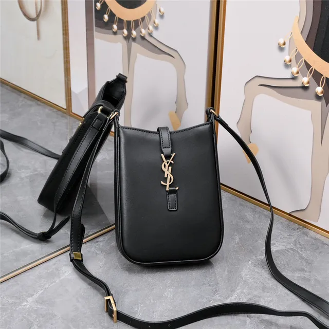 Saint Laurent 白金 结构皮革 YSL 米诺格勒姆 单肩包 10