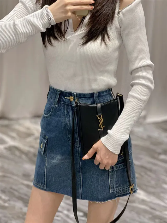 Saint Laurent 白金 结构皮革 YSL 米诺格勒姆 单肩包 12