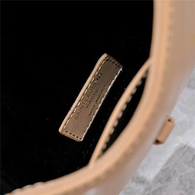 Saint Laurent 白金 结构皮革 YSL 米诺格勒姆 单肩包 20