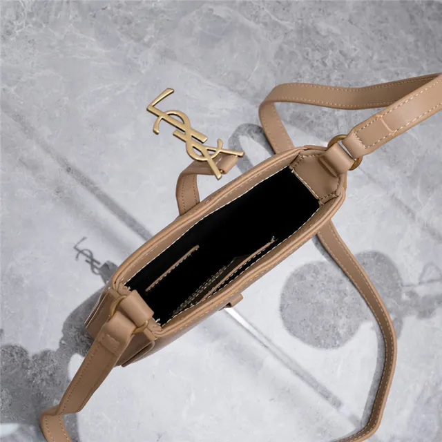 Saint Laurent 白金 结构皮革 YSL 米诺格勒姆 单肩包 21