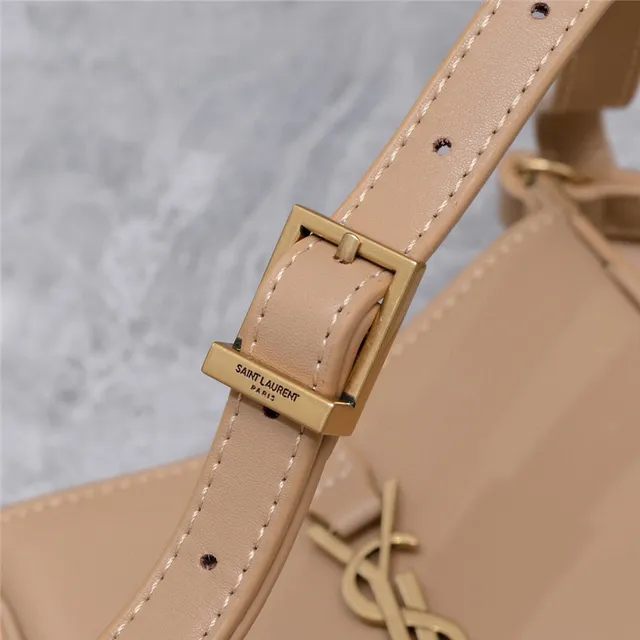 Saint Laurent 白金 结构皮革 YSL 米诺格勒姆 单肩包 23