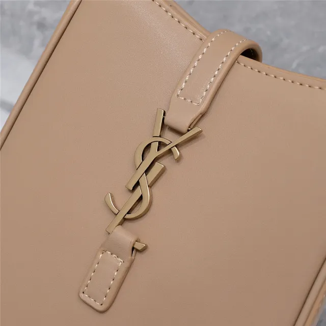 Saint Laurent 白金 结构皮革 YSL 米诺格勒姆 单肩包 24