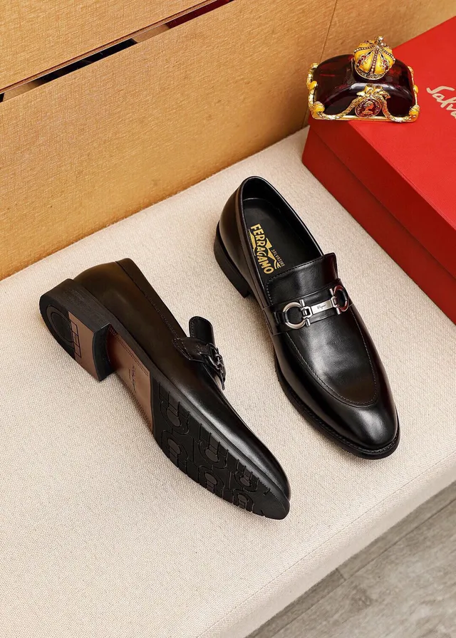 Salvatore Ferragamo Gancini Black Leather Horsebit Loafers 3