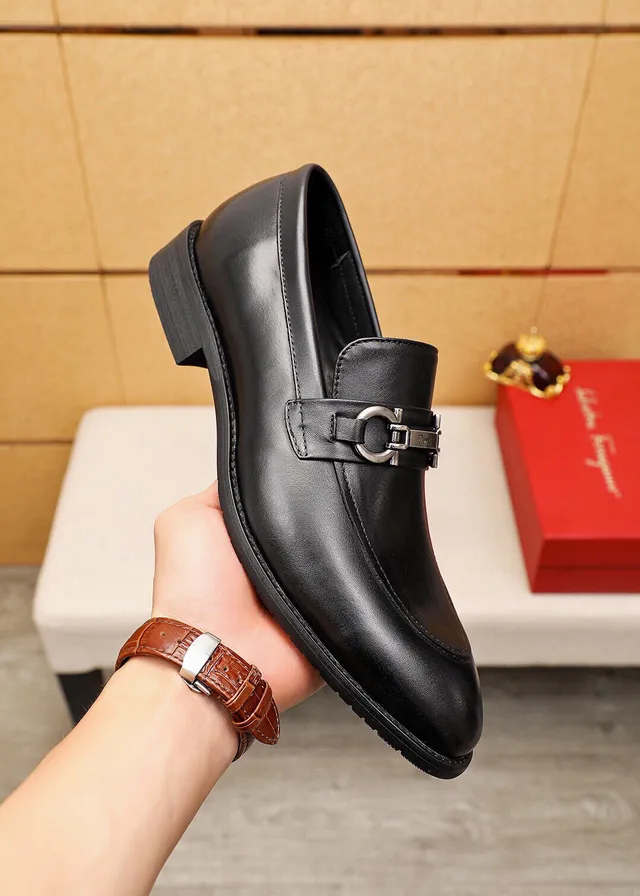 Salvatore Ferragamo Gancini Black Leather Horsebit Loafers 4