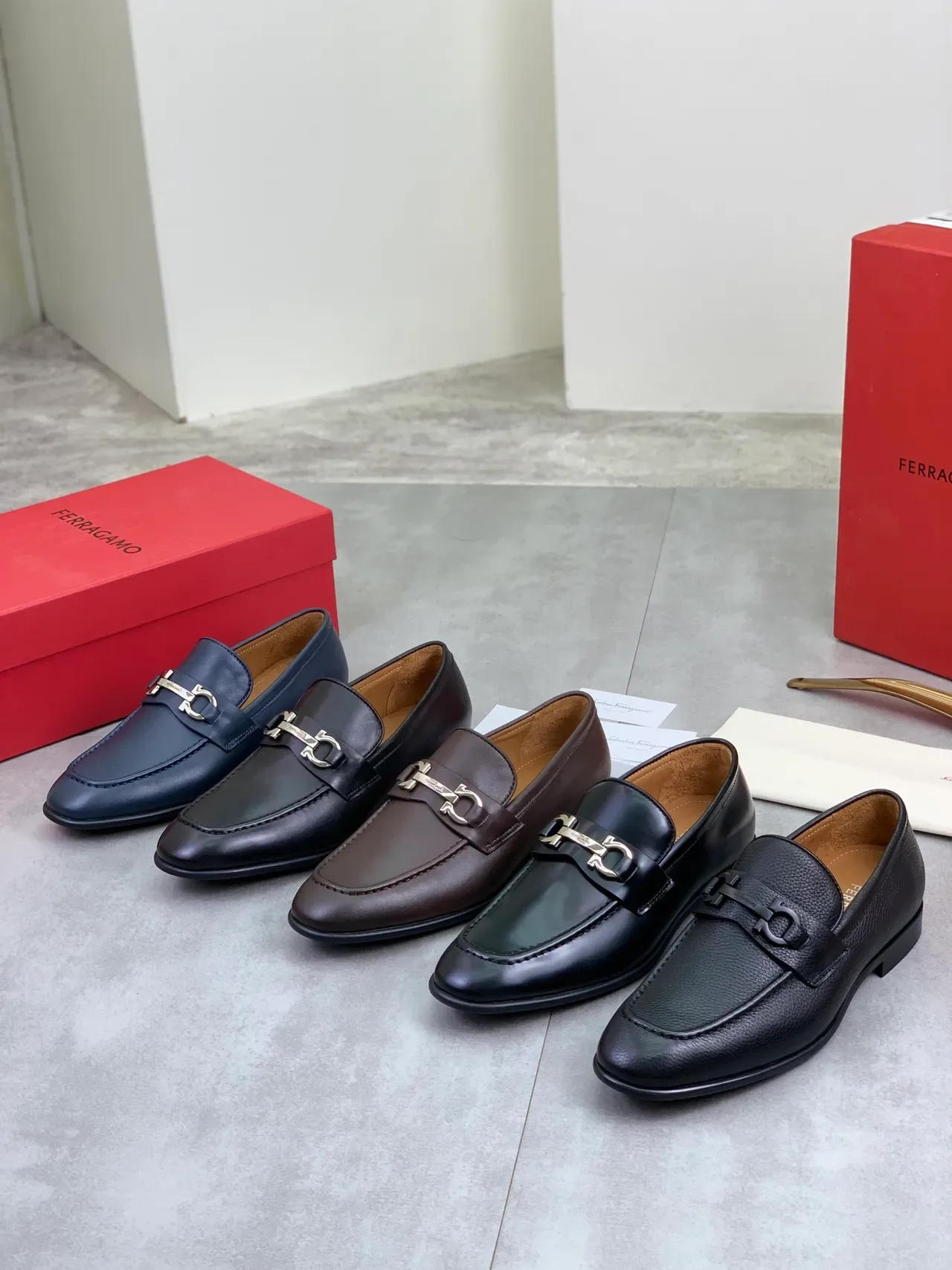 Salvatore Ferragamo Gancini Loafer Navy Leather Loafers 2