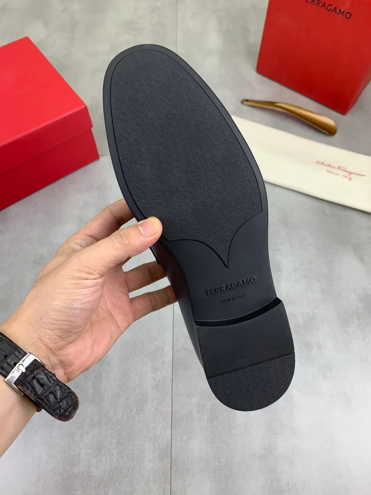Salvatore Ferragamo Gancini Loafer Navy Leather Loafers 4