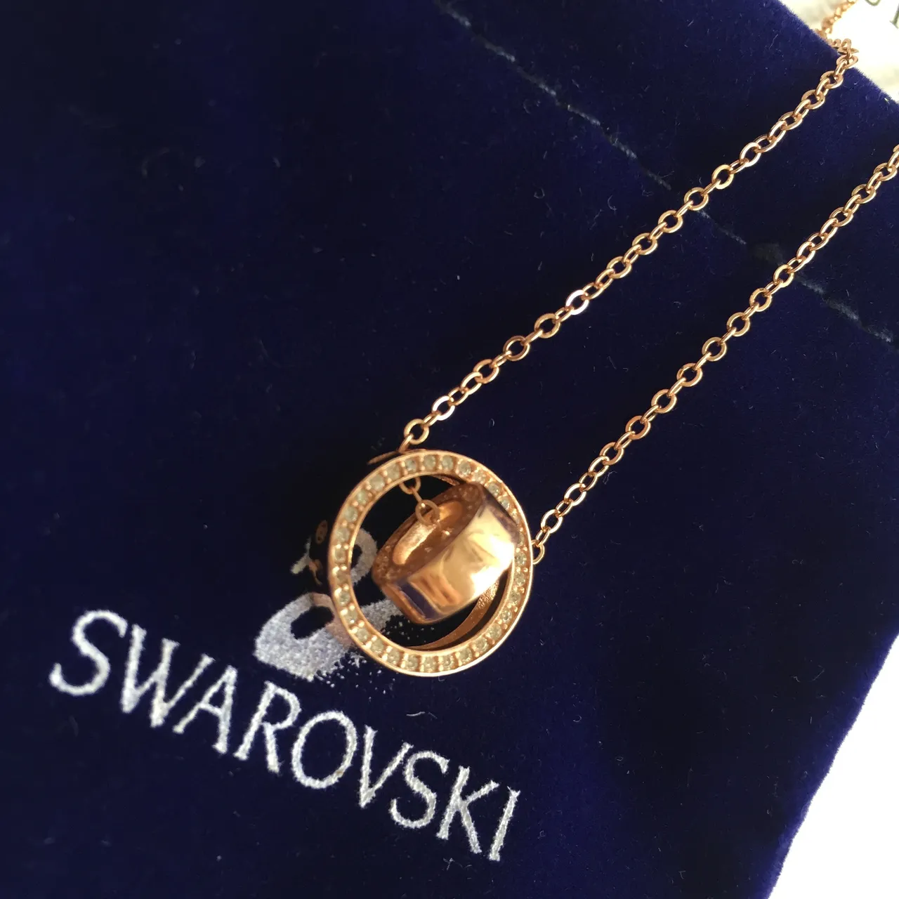 Swarovski Rose-Gold-Tone Pavé Crystal Open Circle Pendant Necklace 2