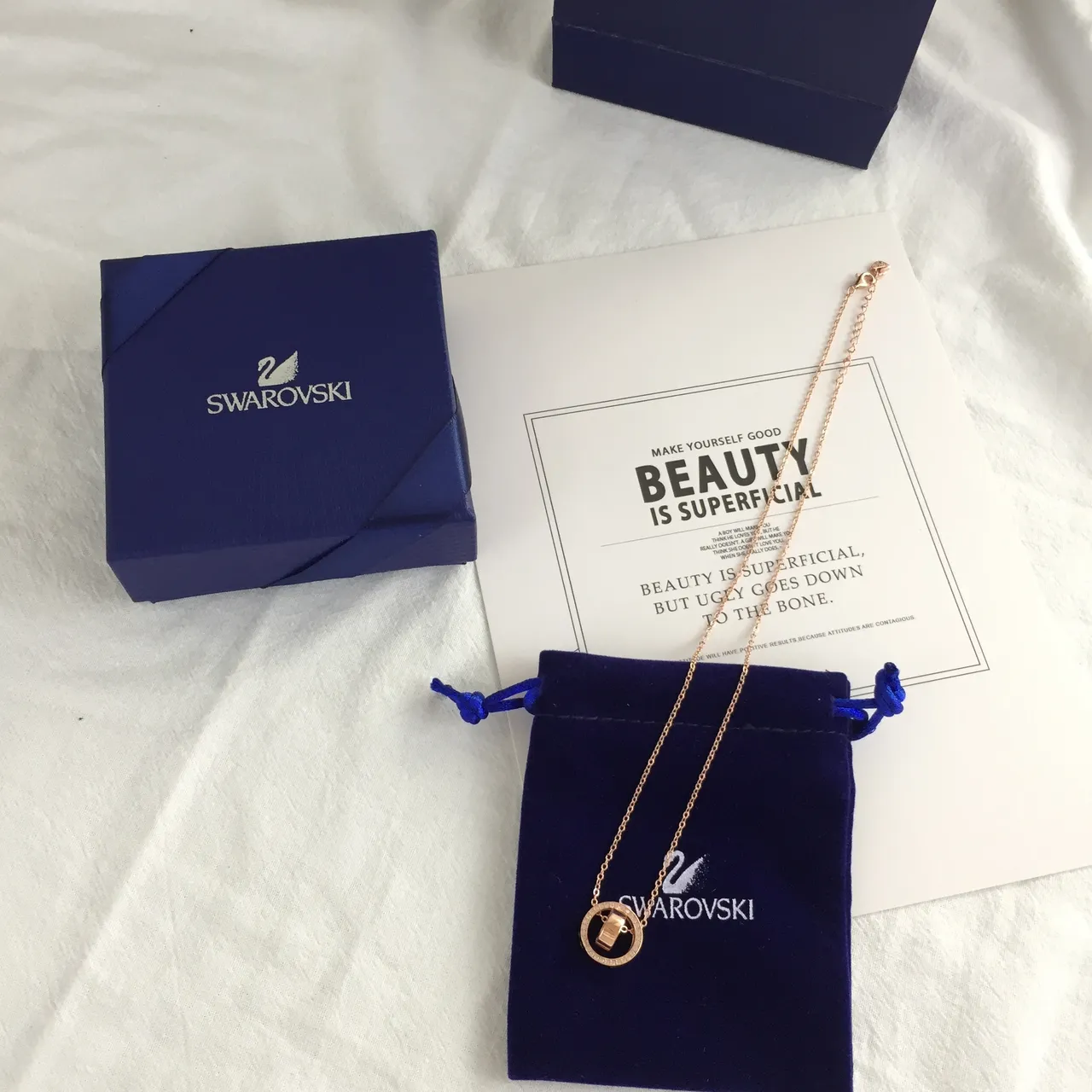 Swarovski Rose-Gold-Tone Pavé Crystal Open Circle Pendant Necklace 3