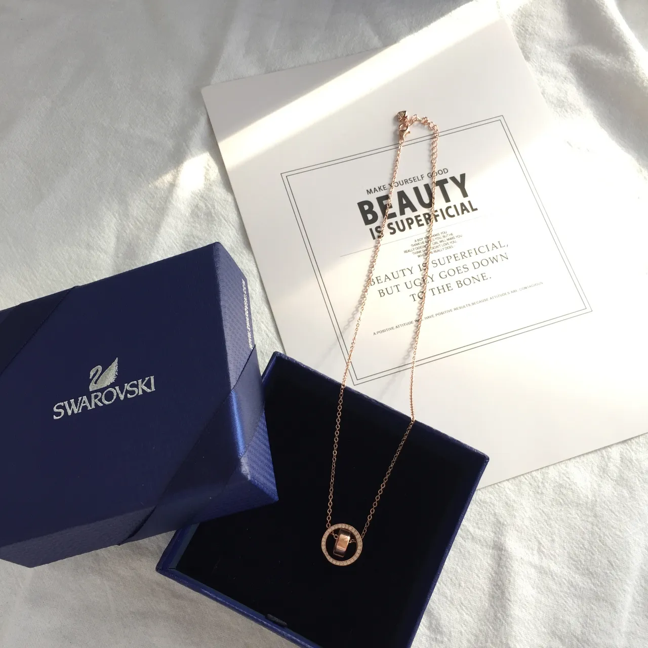 Swarovski Rose-Gold-Tone Pavé Crystal Open Circle Pendant Necklace 5