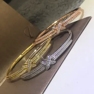 Tiffany & Co. HardWear Pavé X-Motif Bangle Bracelets