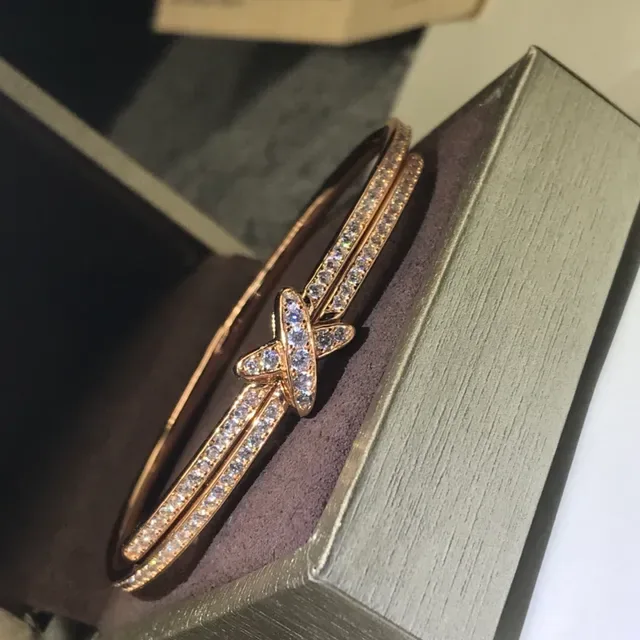 Tiffany & Co. HardWear Pavé X-Motif Bangle Bracelets 5