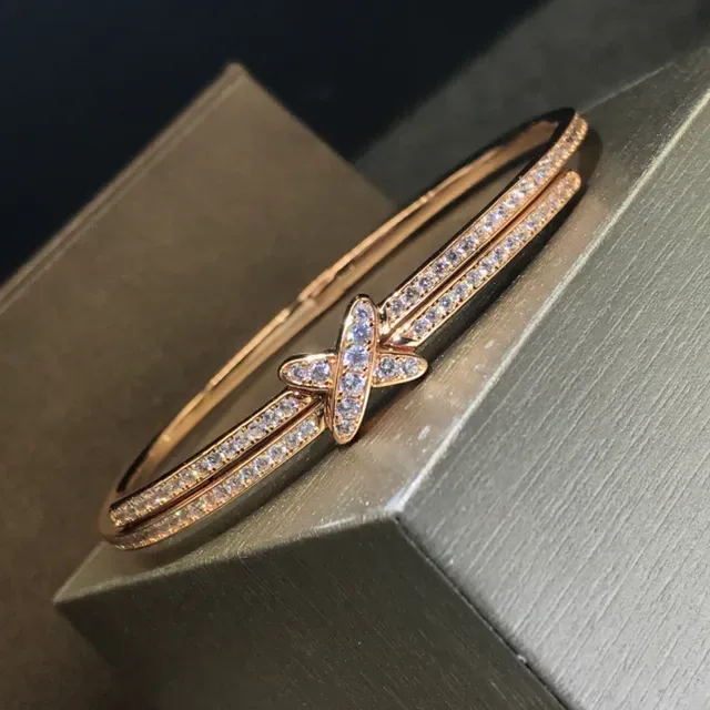 Tiffany & Co. HardWear Pavé X-Motif Bangle Bracelets 6