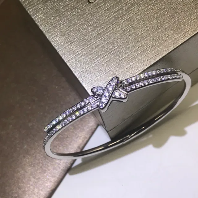 Tiffany & Co. HardWear Pavé X-Motif Bangle Bracelets 7