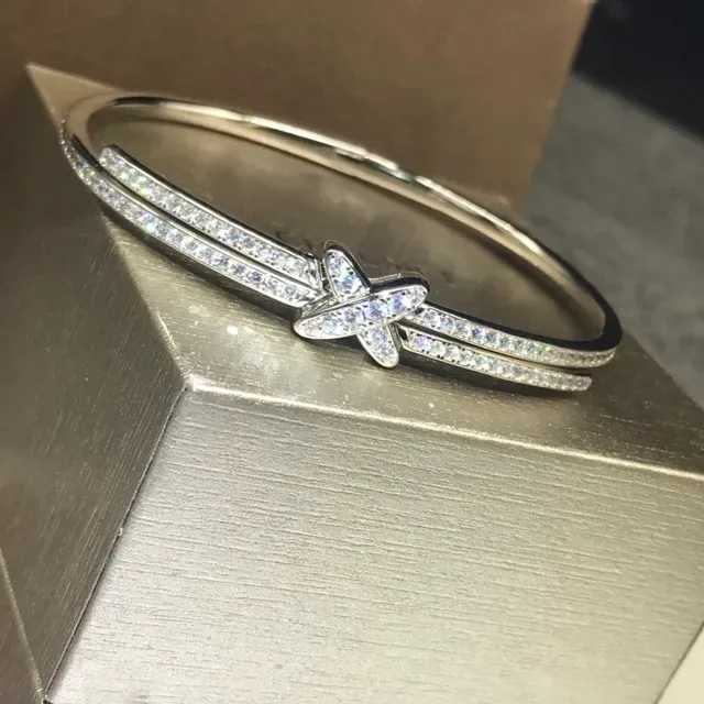 Tiffany & Co. HardWear Pavé X-Motif Bangle Bracelets 8