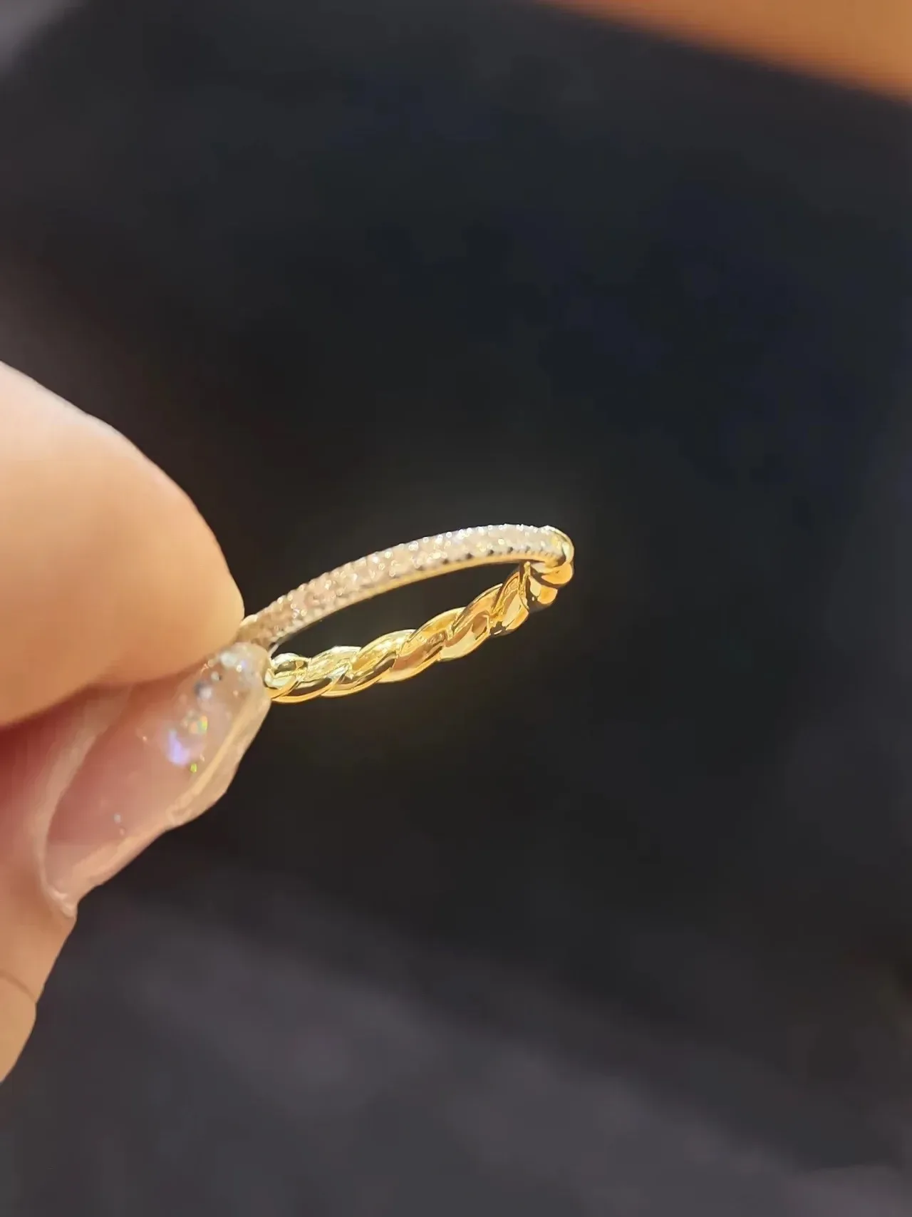 Tiffany & Co. Bague Eternity Band Pavé en or jaune avec diamants 5