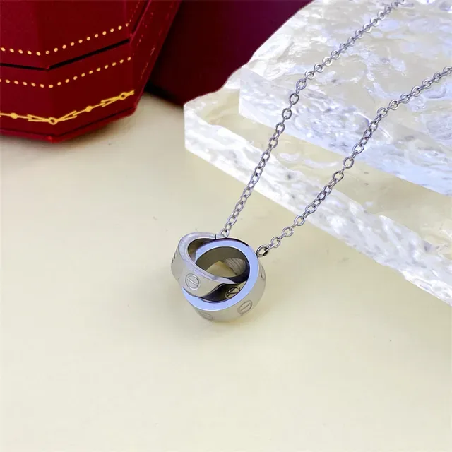 Tiffany & Co. Return to Tiffany Interlocking Double-Ring Pendant Necklaces 3