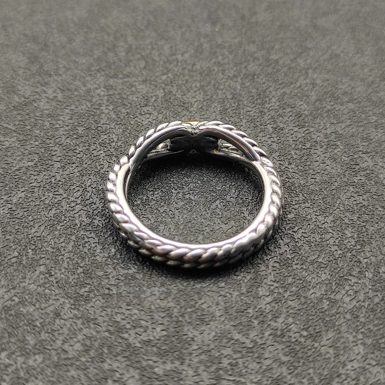 Tiffany & Co. Bague bicolore argent et or bande torsadée 5