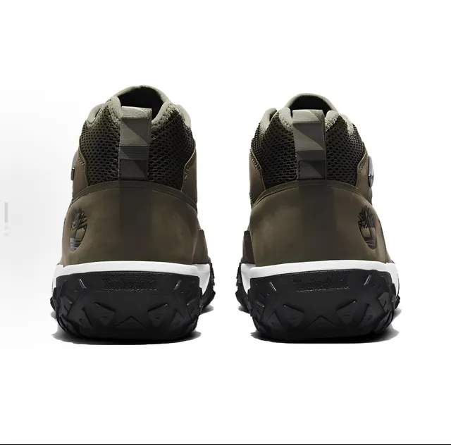 Timberland Olive Green Mesh-Synthetic Mid-Cut Hiking Boots 3