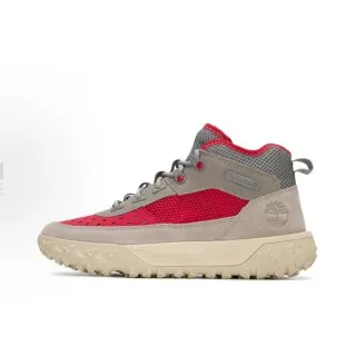 Timberland Red and Beige Mesh-Suede Hiking Boot