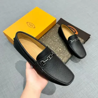 Tod's Horsebit Loafer Black Pebbled Leather Men's Loafers