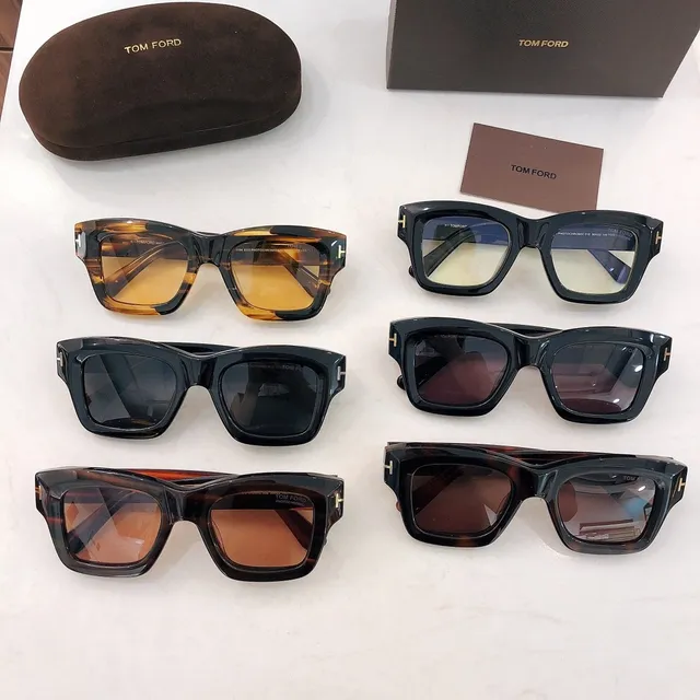 Tom Ford Black Acetate Gold-Accent Rectangular Mirrored Sunglasses 3