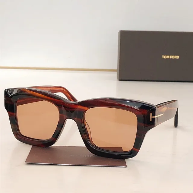 Tom Ford Black Acetate Gold-Accent Rectangular Mirrored Sunglasses 6