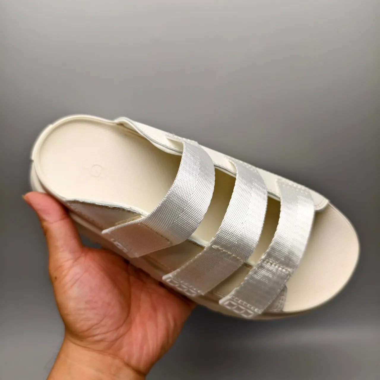 UGG Beige Triple-Strap Platform Sole Slippers 3