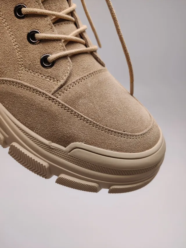 UGG Beige White Lace-Up Shearling-Lined Snow Boots 4