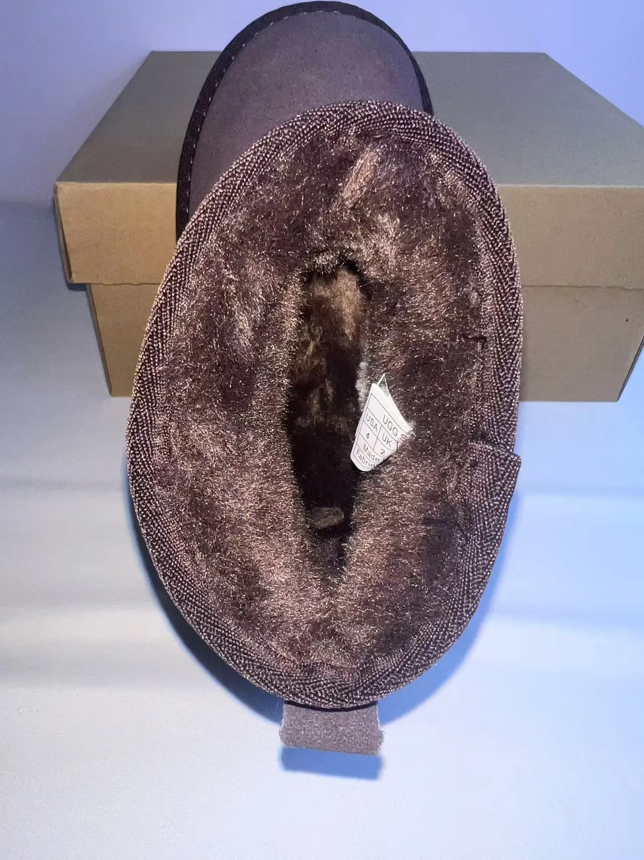 UGG Brown Black Suede Upper Shearling-Lined Collar Snow Boots 6