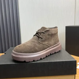 UGG Brown Suede Lace-Up Platform Ankle Boot