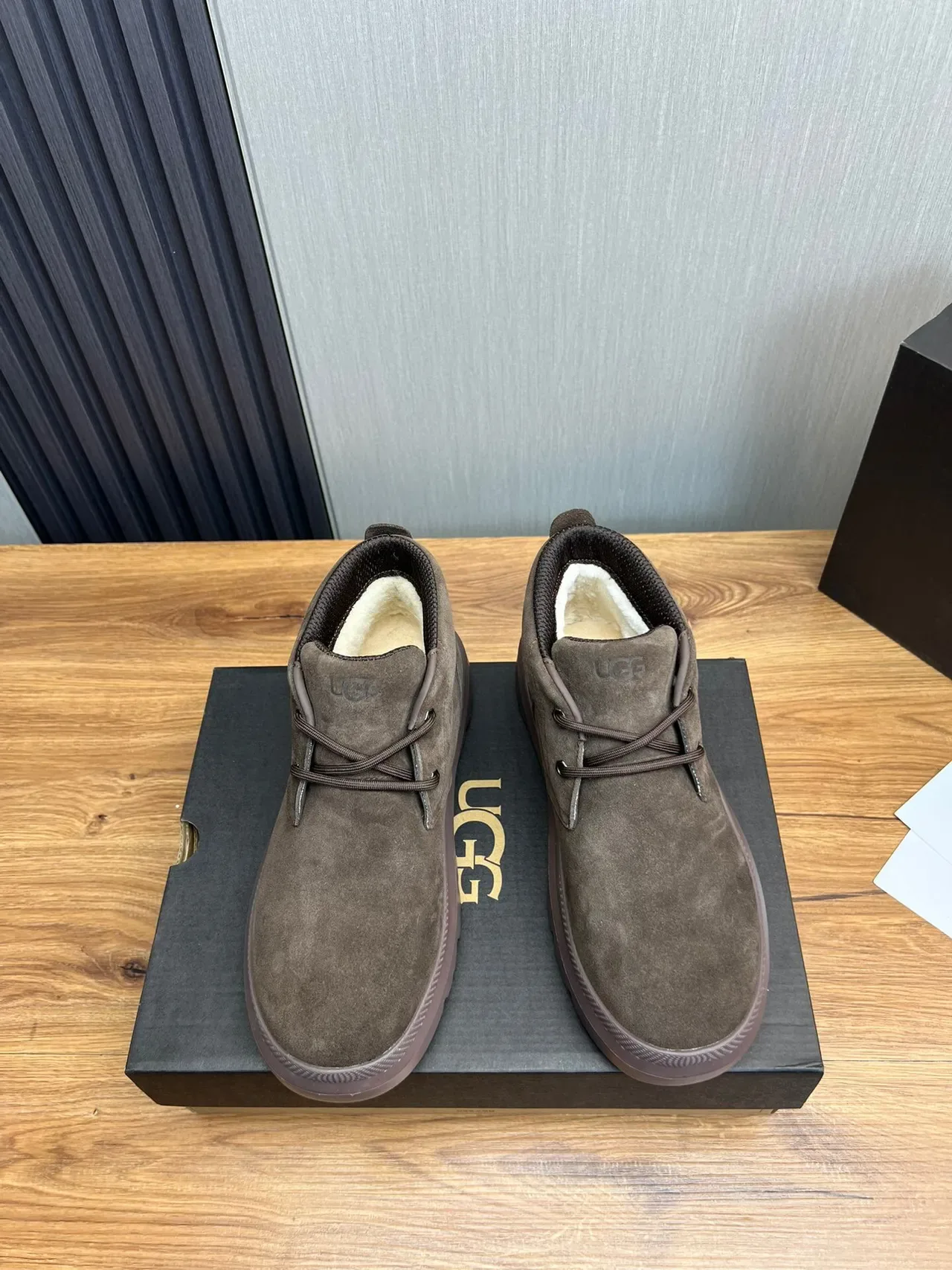 UGG Brown Suede Lace-Up Platform Ankle Boot 2