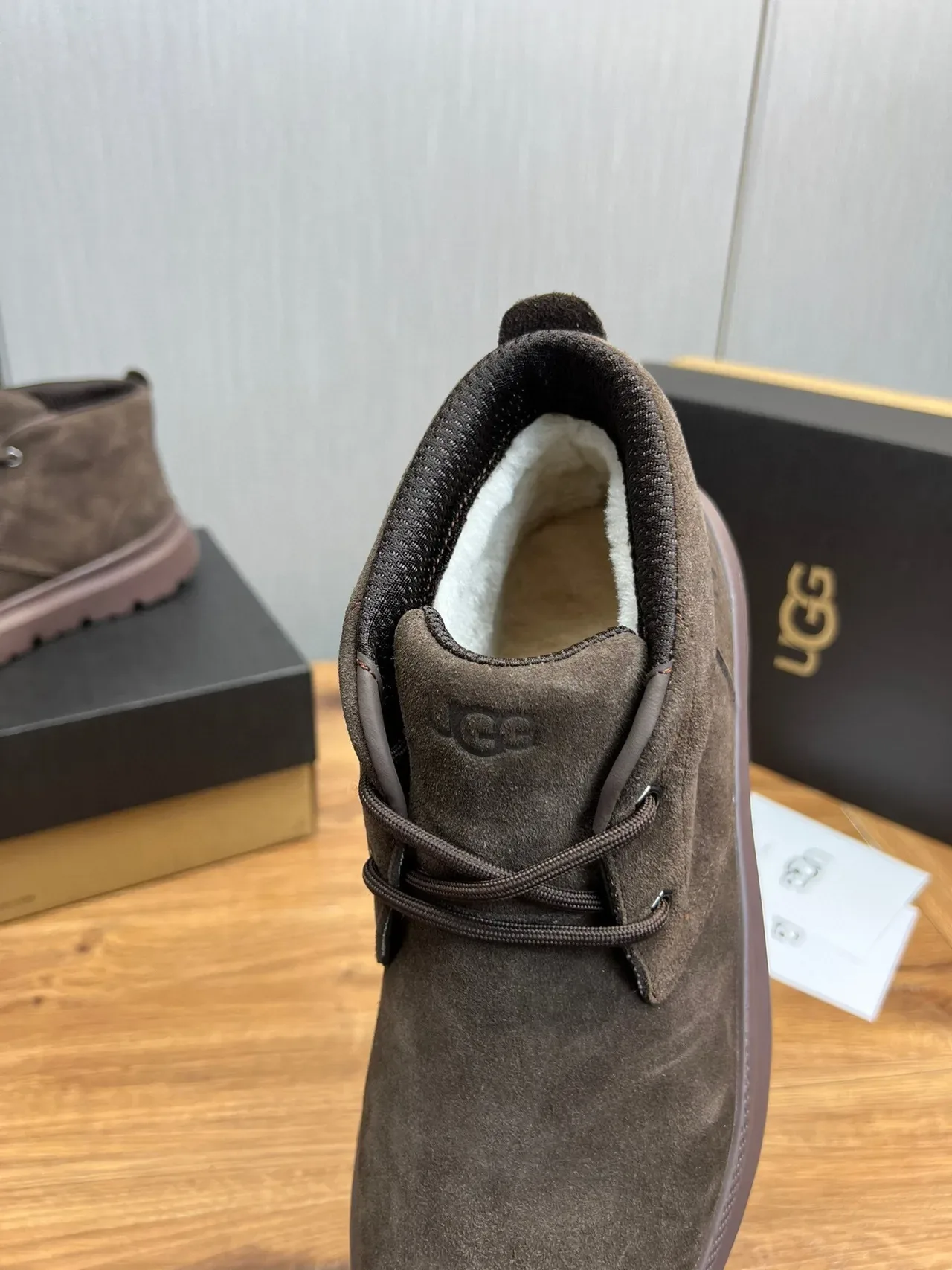 UGG Brown Suede Lace-Up Platform Ankle Boot 7
