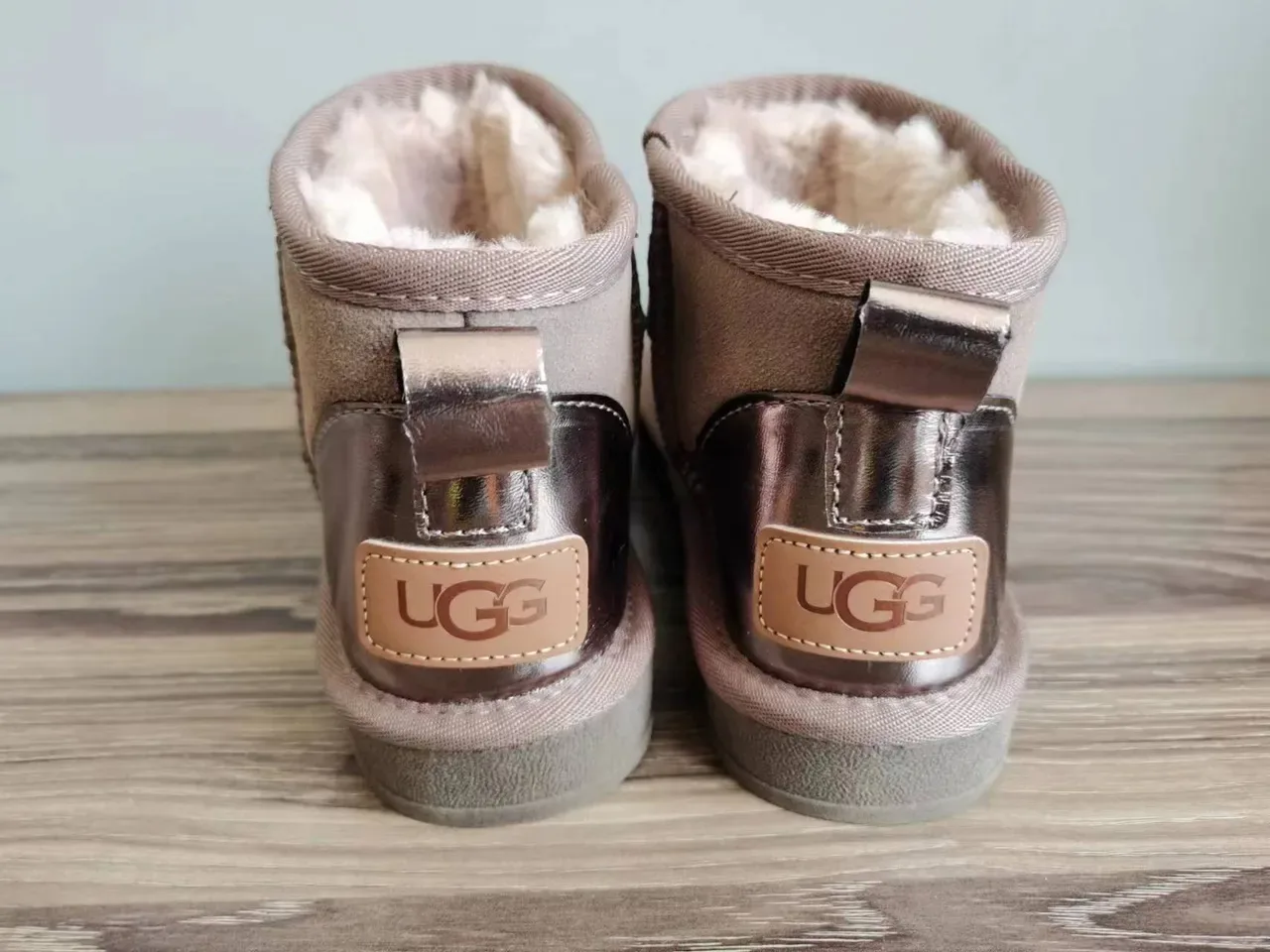 UGG Classic Beige Brown Suede Upper Shearling-Lined Snow Boots 3