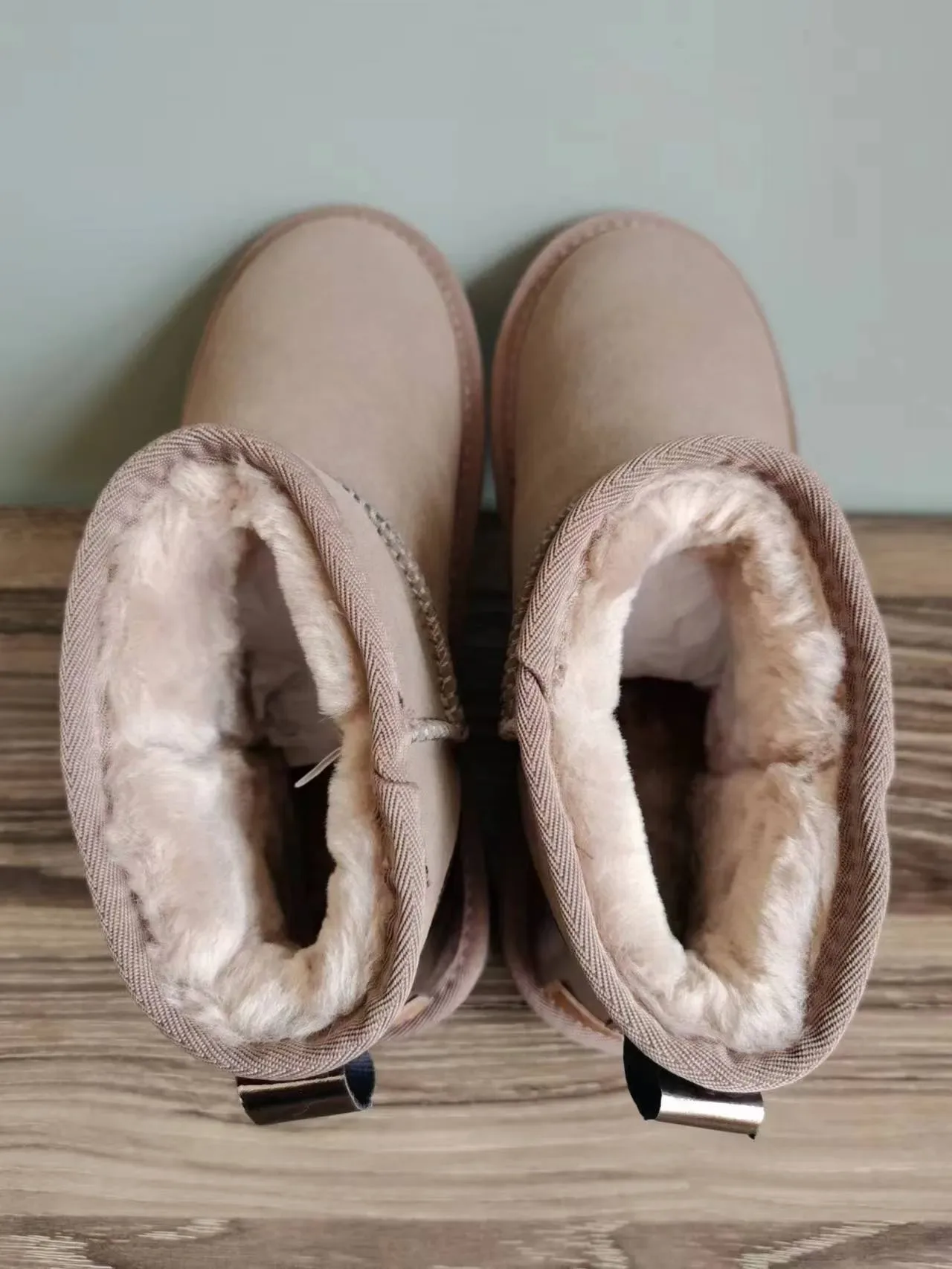 UGG Classic Beige Brown Suede Upper Shearling-Lined Snow Boots 4