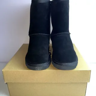 UGG Classic Black Suede Snow Boots