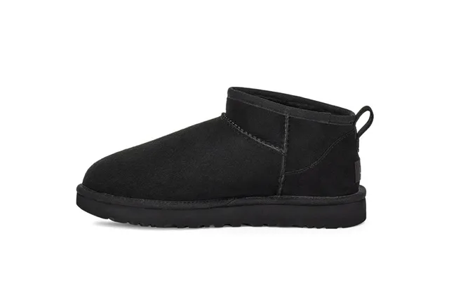 UGG Classic Mini Black Suede Shearling-Lined Snow Boots 15