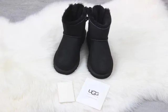 UGG Classic Mini Bow Black Snow Boots 2