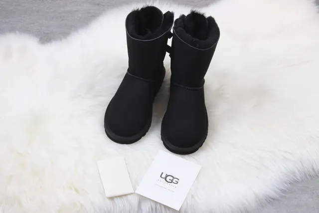 UGG Classic Mini Bow Black Snow Boots 2