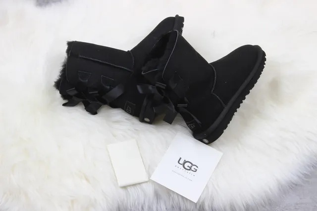 UGG Classic Mini Bow Black Snow Boots 4