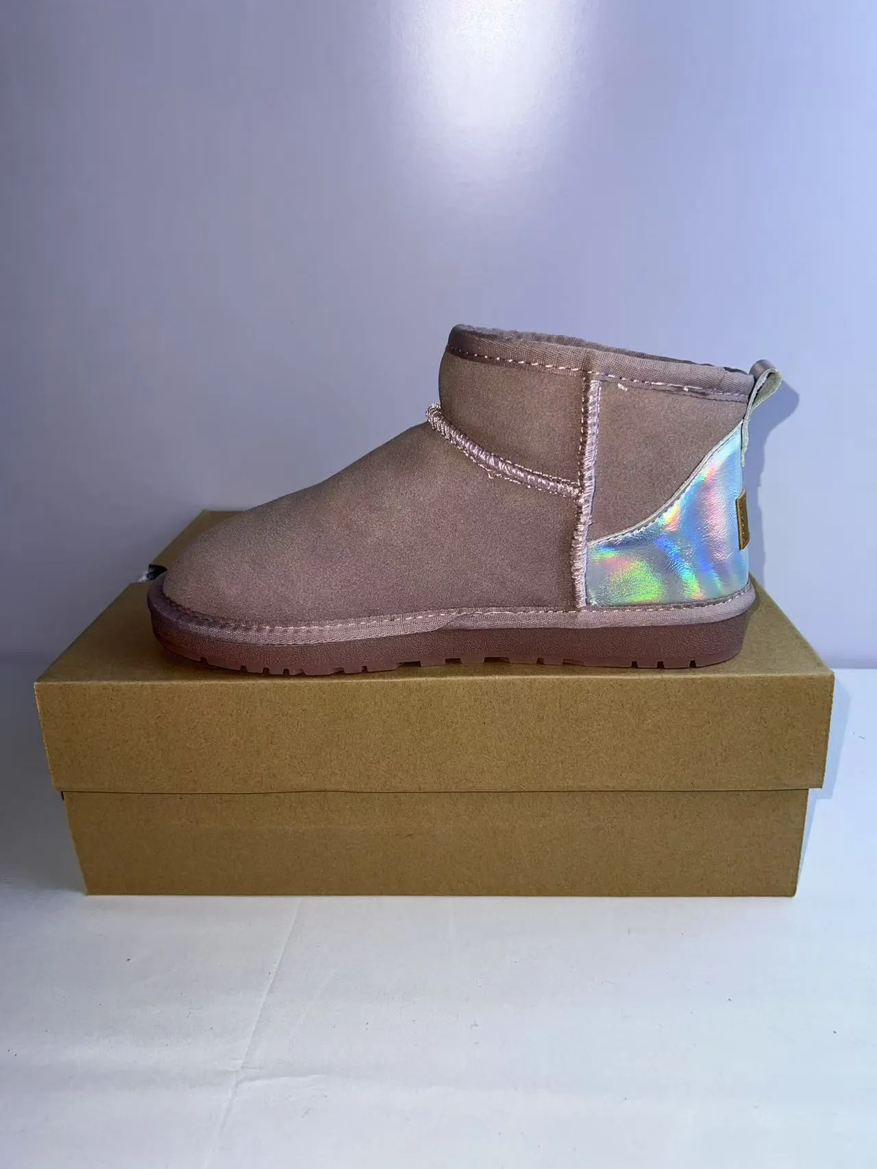 UGG Classic Mini Holographic Heel Suede Snow Boot 5