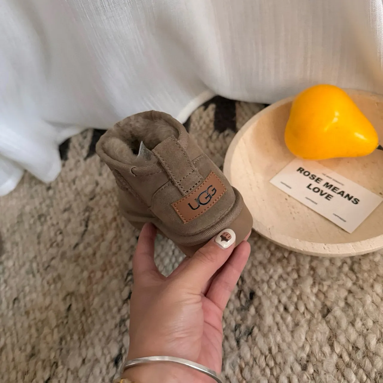 UGG Classic Mini Tan Suede Shearling-Lined Snow Boots 15