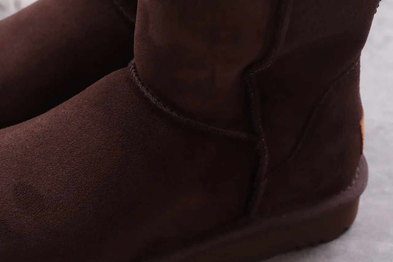 UGG Classic Short Chocolate Brown Suede Snow Boots 4
