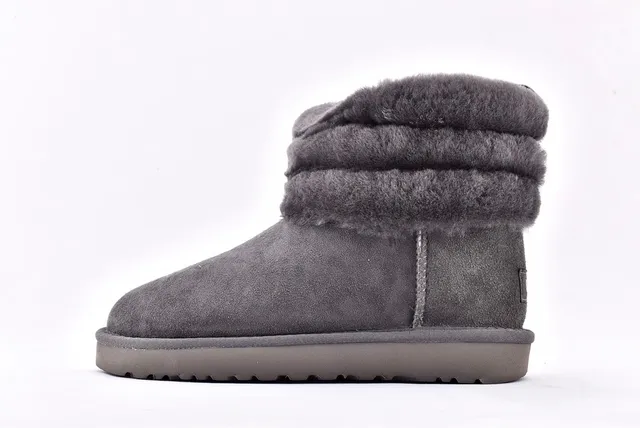 UGG Fluff Mini Quiz-Ted Gray Snow Boots 8